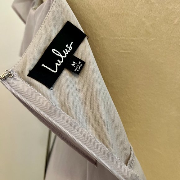 NWT Lulus Cherish the Moment Light Grey Ruffled High-Low Maxi Dress - Size Med - Picture 9 of 12